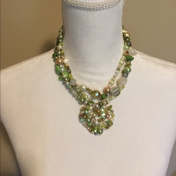 Multi Strand & Multi Gem Necklace & Earrings Set - Picture 4 of 4